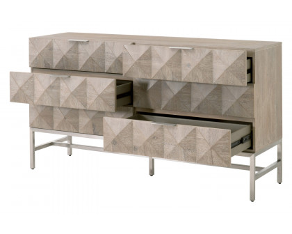 Essentials - Traditions Atlas 6-Drawer Double Dresser in Natural Gray