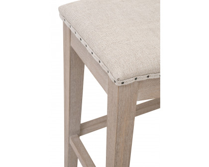 Essentials Harper Counter Stool - Bisque French Linen Natural Gray