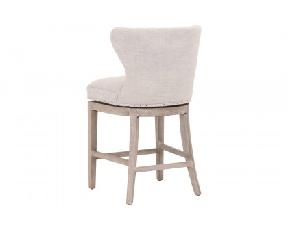 Essentials Milton Swivel Counter Stool - Bisque French Linen Natural Gray Ash