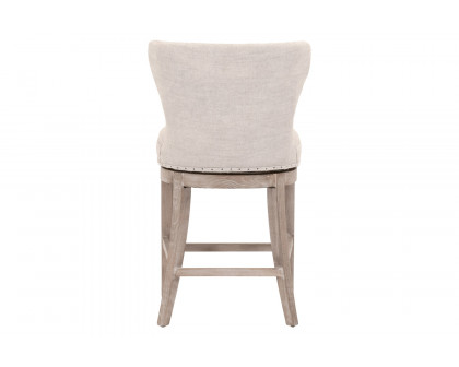 Essentials Milton Swivel Counter Stool - Bisque French Linen Natural Gray Ash