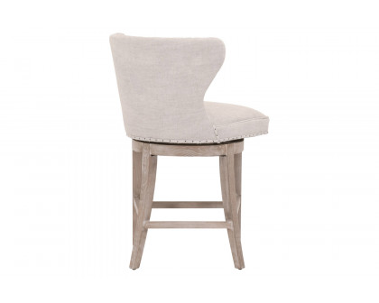 Essentials Milton Swivel Counter Stool - Bisque French Linen Natural Gray Ash