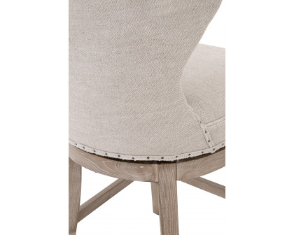 Essentials Milton Swivel Counter Stool - Bisque French Linen Natural Gray Ash