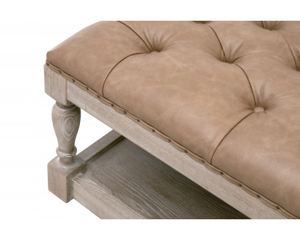 Essentials Townsend Tufted Upholstered Coffee Table - Ivanhoe-Toast, Natural Gray Ash