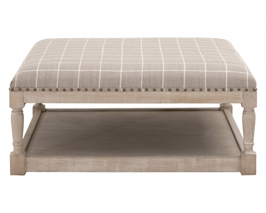 Essentials Townsend Upholstered Coffee Table - Windowpane Pebble