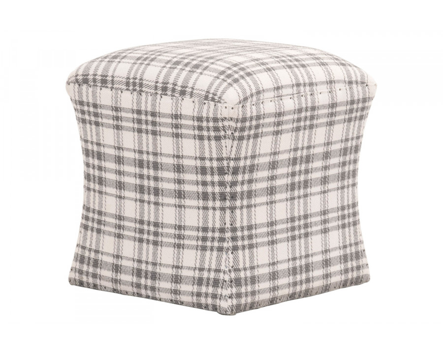 Essentials York Ottoman - Tartan Charcoal