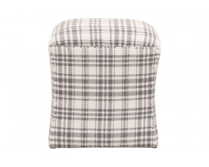 Essentials York Ottoman - Tartan Charcoal