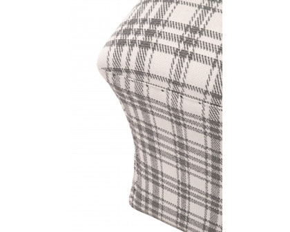 Essentials York Ottoman - Tartan Charcoal