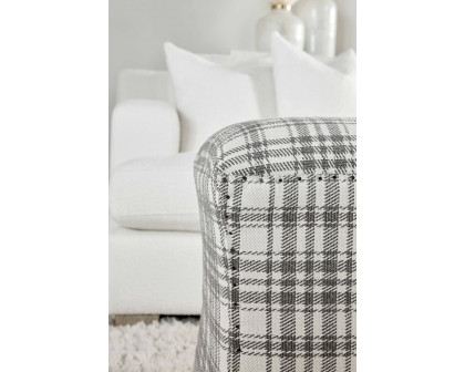 Essentials York Ottoman - Tartan Charcoal