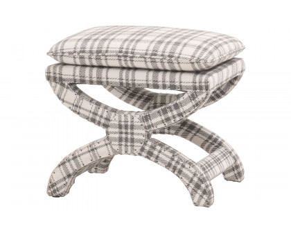 Essentials Gaston Ottoman - Tartan Charcoal