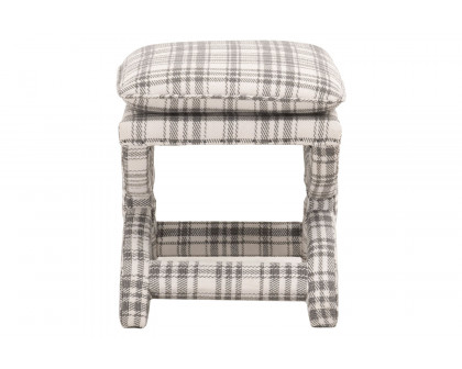 Essentials Gaston Ottoman - Tartan Charcoal