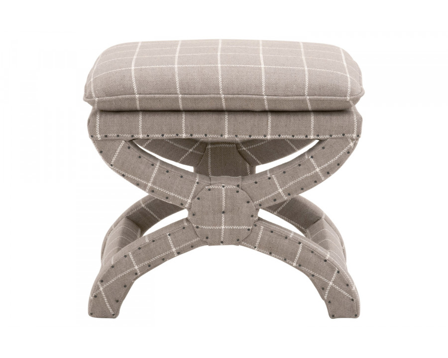 Essentials Gaston Ottoman - Windowpane Pebble