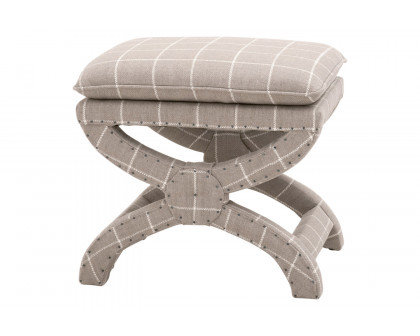 Essentials Gaston Ottoman - Windowpane Pebble