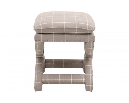 Essentials Gaston Ottoman - Windowpane Pebble