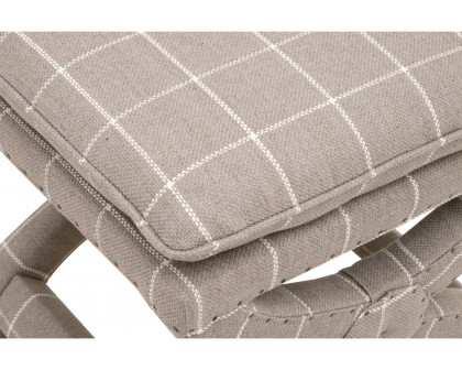 Essentials Gaston Ottoman - Windowpane Pebble