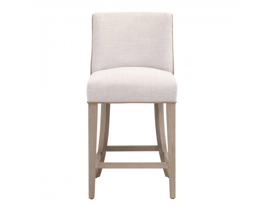 Essentials Duet Counter Stool - Performance Bisque French Linen, Ivanhoe-Toast, Natural Gray Ash