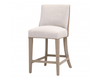 Essentials Duet Counter Stool - Performance Bisque French Linen, Ivanhoe-Toast, Natural Gray Ash