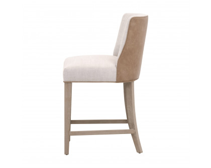 Essentials Duet Counter Stool - Performance Bisque French Linen, Ivanhoe-Toast, Natural Gray Ash