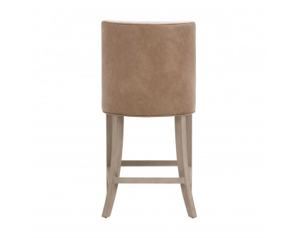 Essentials Duet Counter Stool - Performance Bisque French Linen, Ivanhoe-Toast, Natural Gray Ash