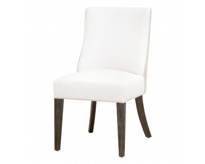 Essentials Duet Dining Chair Set of 2 - LiveSmart Peyton-Pearl, Bisque French Linen, Burnt Brown Ash