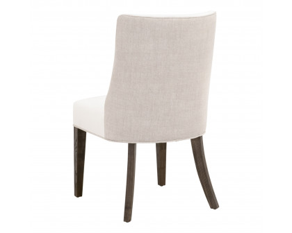 Essentials Duet Dining Chair Set of 2 - LiveSmart Peyton-Pearl, Bisque French Linen, Burnt Brown Ash