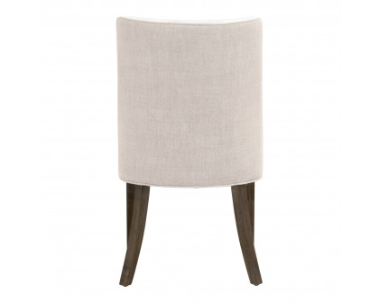 Essentials Duet Dining Chair Set of 2 - LiveSmart Peyton-Pearl, Bisque French Linen, Burnt Brown Ash