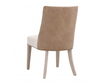 Essentials Duet Dining Chair, Set of 2 - Performance Bisque French Linen, Ivanhoe-Toast, Natural Gray Ash