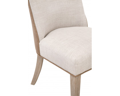 Essentials Duet Dining Chair, Set of 2 - Performance Bisque French Linen, Ivanhoe-Toast, Natural Gray Ash