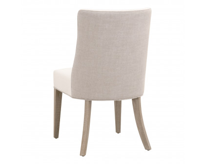 Essentials Duet Dining Chair Set of 2 - LiveSmart Peyton-Pearl, Bisque French Linen, Natural Gray Ash