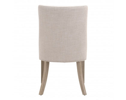 Essentials Duet Dining Chair Set of 2 - LiveSmart Peyton-Pearl, Bisque French Linen, Natural Gray Ash