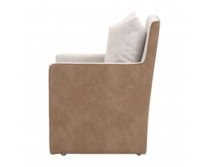 Essentials™ Harmony Arm Chair With Casters - Performance Bisque French Linen, Ivanhoe-Toast