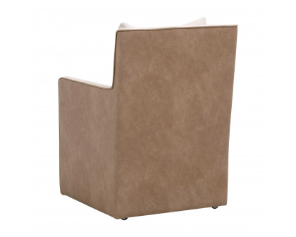 Essentials™ Harmony Arm Chair With Casters - Performance Bisque French Linen, Ivanhoe-Toast