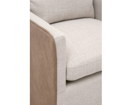 Essentials™ Harmony Arm Chair With Casters - Performance Bisque French Linen, Ivanhoe-Toast