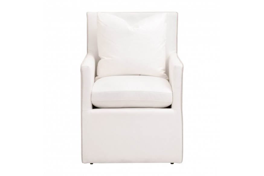 Essentials™ Harmony Arm Chair with Casters - LiveSmart Peyton-Pearl, Bisque French Linen