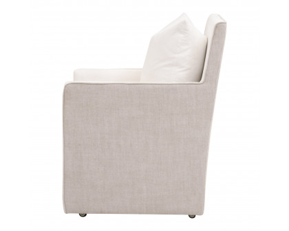 Essentials™ Harmony Arm Chair with Casters - LiveSmart Peyton-Pearl, Bisque French Linen