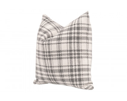 Essentials - The Basic 20" Essential Pillow, Set of 2 in Performance Tartan Charcoal