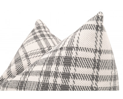 Essentials - The Basic 20" Essential Pillow, Set of 2 in Performance Tartan Charcoal