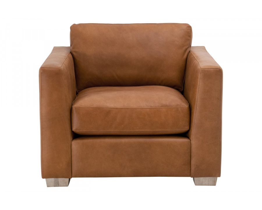 Essentials - Hayden Taper Arm Sofa Chair in Whiskey Brown