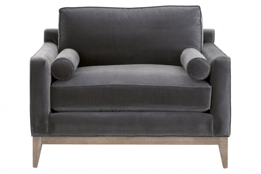 Essentials™ Parker Post Modern Sofa Chair - Dark Dove Velvet