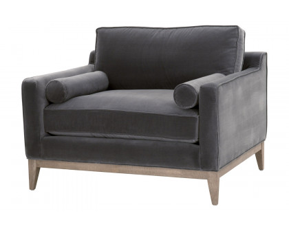 Essentials™ Parker Post Modern Sofa Chair - Dark Dove Velvet