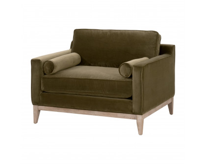 Essentials™ Parker Post Modern Sofa Chair - Olive Velvet, Natural Gray Oak