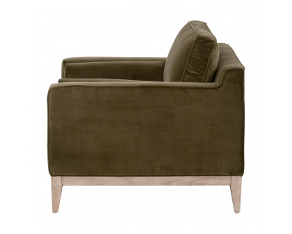 Essentials™ Parker Post Modern Sofa Chair - Olive Velvet, Natural Gray Oak