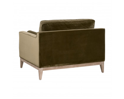 Essentials™ Parker Post Modern Sofa Chair - Olive Velvet, Natural Gray Oak