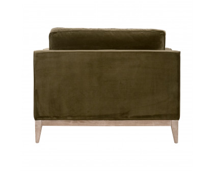 Essentials™ Parker Post Modern Sofa Chair - Olive Velvet, Natural Gray Oak