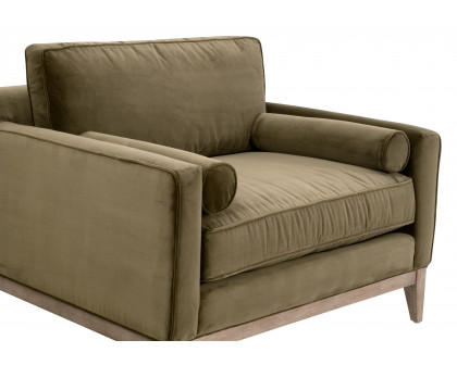 Essentials™ Parker Post Modern Sofa Chair - Olive Velvet, Natural Gray Oak