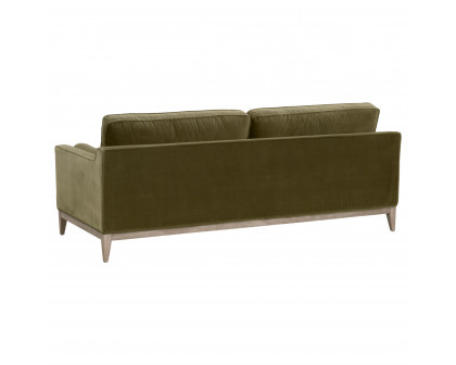 Essentials Parker 86" Post Modern Sofa - Olive Velvet, Natural Gray Oak