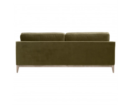 Essentials Parker 86" Post Modern Sofa - Olive Velvet, Natural Gray Oak