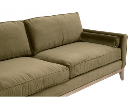 Essentials Parker 86" Post Modern Sofa - Olive Velvet, Natural Gray Oak