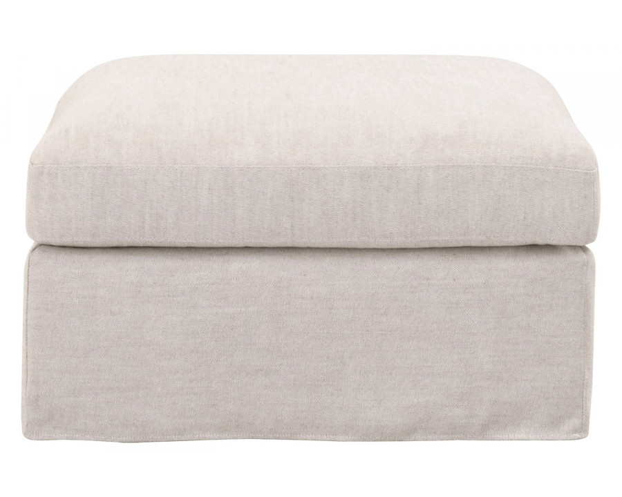 Essentials - Lena Modular Slipcover Ottoman in Bisque Espresso