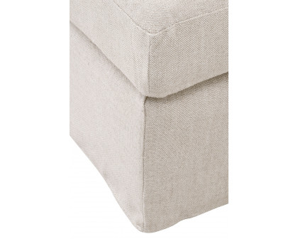 Essentials - Lena Modular Slipcover Ottoman in Bisque Espresso