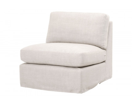 Essentials - Lena Modular Slipcover 1-Seat Armless Chair in Bisque Espresso